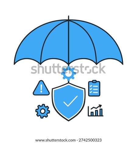 Risk Coverage Concept Line Vector – Business Protection Illustration