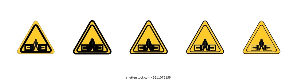 Risk of crushing warning sign Symbol mark in Outline style
