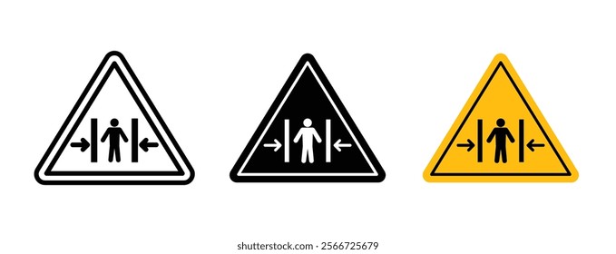 Risk of crushing warning signs vector collection pack