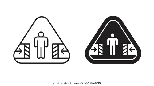 Risk of crushing warning signs vector illustration pack