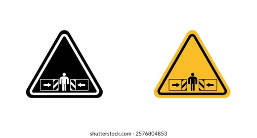 Risk of crushing warning signs vector pack for web designs