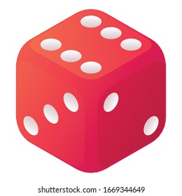 Risk dice icon. Isometric of risk dice vector icon for web design isolated on white background