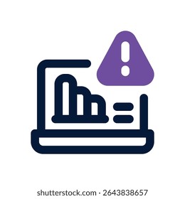 ícone duotônico de risco. Ícone vetorial moderno e elegante para sites, aplicativos móveis, materiais de marketing e design corporativo. Totalmente dimensionável e pronto para uso.