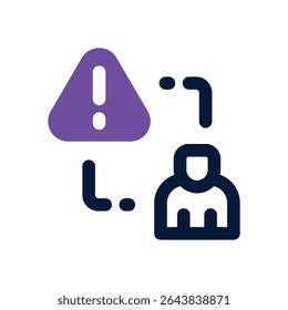 ícone duotônico de risco. Ícone vetorial moderno e elegante para sites, aplicativos móveis, materiais de marketing e design corporativo. Totalmente dimensionável e pronto para uso.