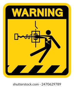 Risk Electrical Shock Warning Sign, Vector Illustration, Isolate On White Background Label. EPS10