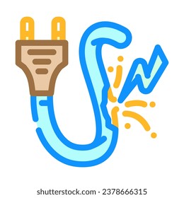 Risiko der elektrischen Farbe Symbol Vektorgrafik. Risikostromzeichen. einzelne Symbolillustration