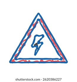 risk electricity doodle icon sketch vector. risk electricity sign. isolated symbol illustration