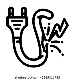 risk electricity line icon vector. risk electricity sign. isolated contour symbol black illustration