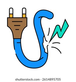 risk electricity line icon vector. risk electricity sign. isolated symbol illustration