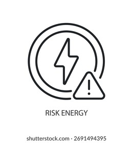 Risk energy thin line vector icons.