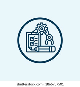Rahmensymbol für Risikobewertung Dünne Stylesymbole aus der Sammlung der Versicherungssymbole. Webdesign, Apps, Software und Drucken eines einfachen Risikobewertungssymbols