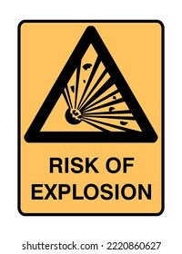  Risk Of Explosion - Warning Signs - Caution, Hazard Signs - Explosive, Danger, Safety, Protection, Risky Flammable Material.