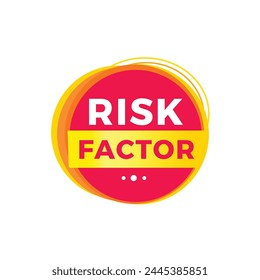 Icono de etiqueta roja de factor de riesgo para anuncio, publicidad, Vector. Plantilla de diseño moderno para el Anuncio.