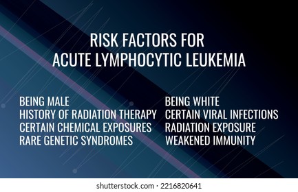 Risk Factors For Acute Lymphoblastic Leukaemia. Vector Illustration For Medical Journal Or Brochure.