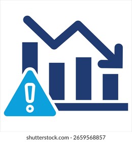 Ilustración vectorial de icono azul de riesgo plano