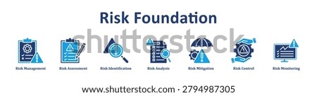 Risk Foundation Web Icon Banner and Collection