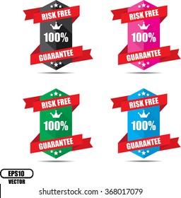 Risk free 100% guarantee label and sign - Vector illustration