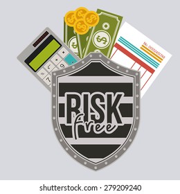 Risk free design over grey background, vector illustration
