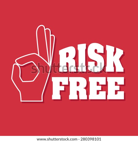 Risk free design over red background, vector illustration.