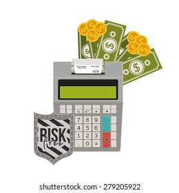 Risk free design over white background, vector illustration