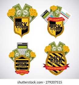 Risk free design over white background, vector illustration