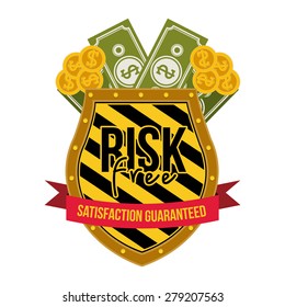 Risk free design over white background, vector illustration