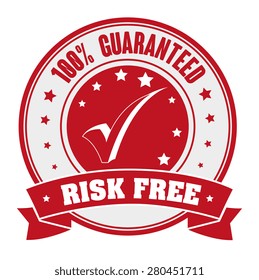 Risk free design over white background, vector illustration.