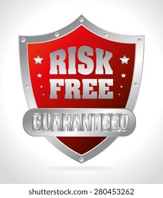 Risk free design over white background, vector illustration.