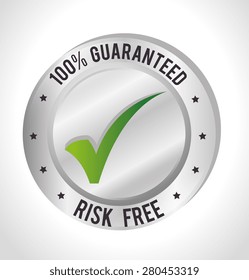 Risk free design over white background, vector illustration.