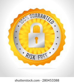 Risk free design over white background, vector illustration.