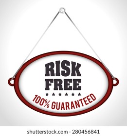 Risk free design over white background, vector illustration.