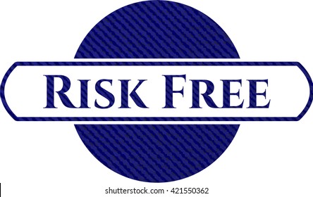 Risk Free emblem with denim high quality background