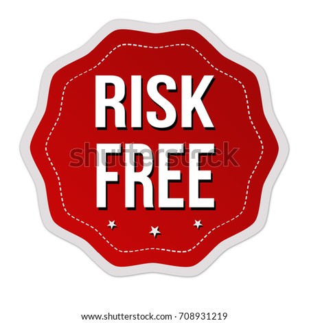 Risk free label or sticker on white background, vector illustration