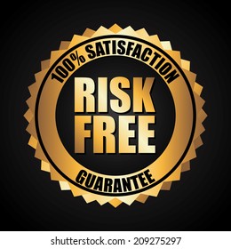 risk free over black background vector illustration 