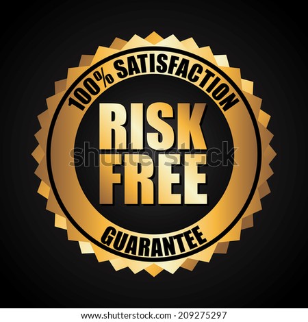 risk free over black background vector illustration 