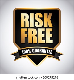 risk free over gray background vector illustration