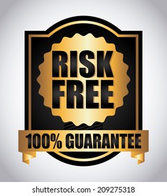 risk free over gray background vector illustration