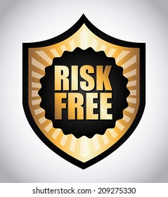 risk free over gray background vector illustration