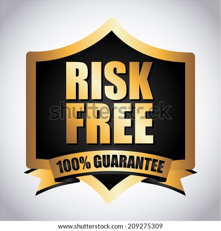 risk free over gray background vector illustration