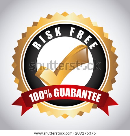 risk free over gray background vector illustration