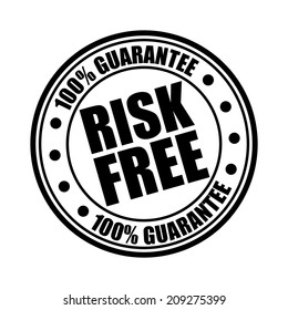 risk free over white background vector illustration