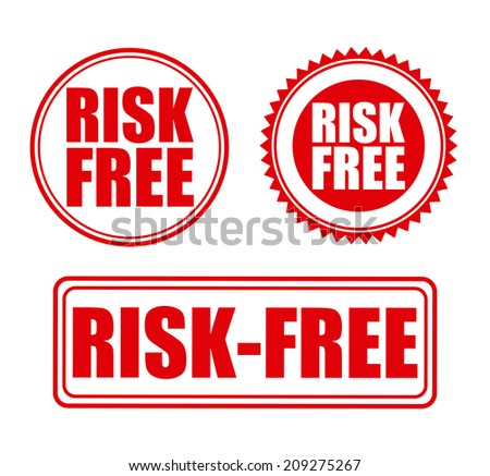 risk free over  white background vector illustration