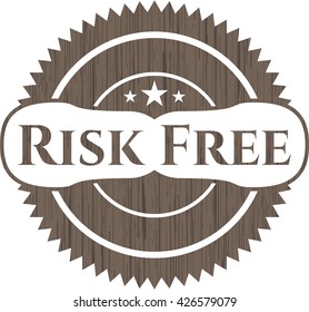 Risk Free realistic wooden emblem