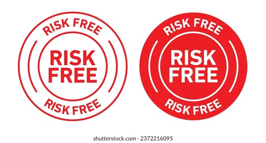 Risk Free rounded vector symbol set on white background