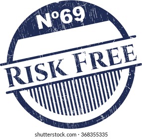 Risk Free rubber stamp with grunge texture