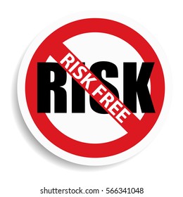 Risk free sign on white background.vector illustration
