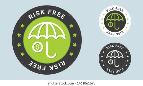 Risk free stamp vector illustration. Vector certificate icon. Vector combination for certificate in flat style.
