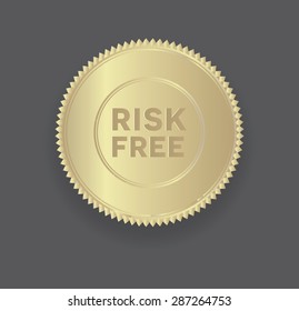 risk free vector golden badge