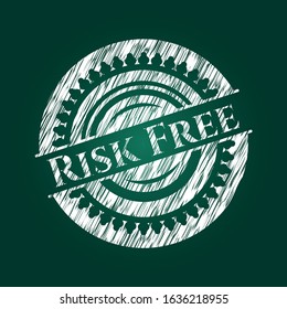 Risk Free written with chalkboard texture. Vector Illustration. Detailed.