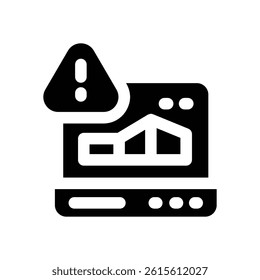 risk glyph icon. Strong and solid vector icon for websites, mobile interfaces, presentations, and visual branding. High quality and easy to edit.